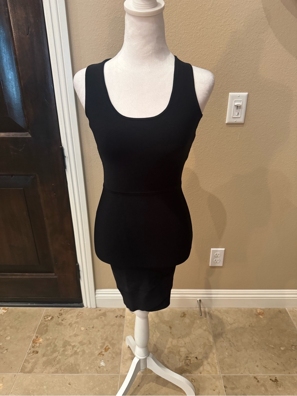 BCBGMaxAzria Black Sleeveless bandage Tank Dress